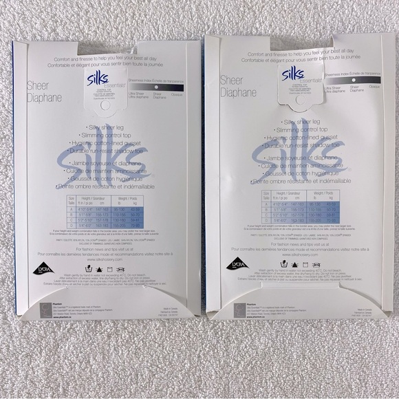 Vintage Essentials Control Top Pantyhose In Natural x2 NWT - Picture 6 of 7